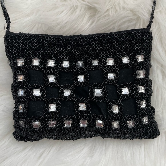 90s Beaded Crossbody Bag – Vintage Boho Glam, Festival-Ready Statement - Picture 2 of 5